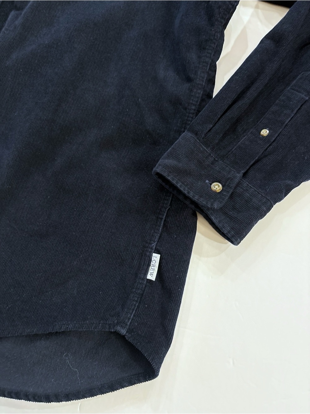 J.Crew Men's L Navy Corduroy Button Down Shirt Cotton Preppy Classic Casual - Picture 4 of 8